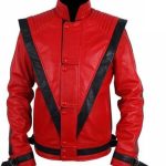 MENS RED BIKER CAFE RACER FAUX LEATHER JACKET