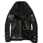 BLACK AVIATOR MEN’S REAL LEATHER JACKET
