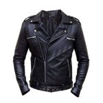 BLACK BIKER LEATHER JACKET WOMEN
