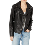 BLACK BIKER STYLE WOMEN’S LEATHER JACKET