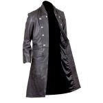 BLACK LONG LEATHER COAT FOR MEN