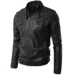 BLACK MEN’S CAFE RACE LEATHER JACKET