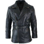 BLACK MEN’S REAL LEATHER COAT