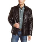 BLACK MEN'S SHINY CAFE RACER LEATHER JACKET