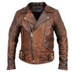 BRANDO BROWN BIKER RETRO LEATHER JACKET