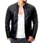 CAFE RACER BLACK BIKER LEATHER JACKET