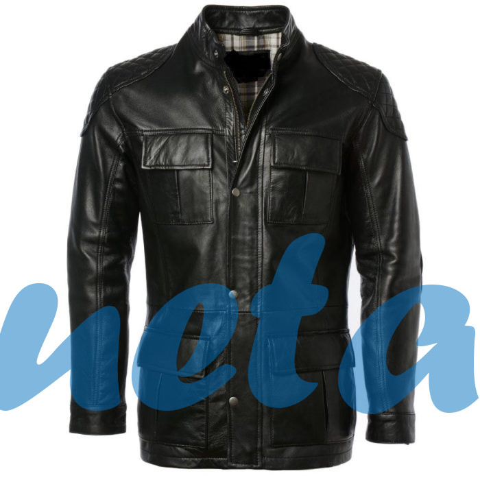 CAFE RACER BLACK MEN’S LEATHER JACKET | JACKET WORLD CAFE RACER BLACK MEN’S LEATHER JACKET - Image 1
