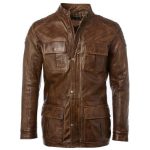 CAFE RACER BROWN MEN'S LEATHER JACKET