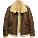 DARK BROWN AVIATOR MEN’S LEATHER JACKET