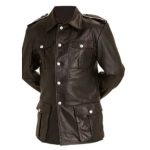 DARK BROWN MEN’S LEATHER COAT