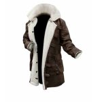 DARK BROWN MEN’S SHEARLING LEATHER COAT