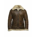 DARK BROWN MEN’S SHEARLING LEATHER JACKET
