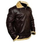 DARK BROWN SHEARLING MEN’S LEATHER JACKET