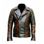DISTRESSED BROWN BRANDO MEN’S LEATHER JACKET