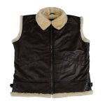 MEN AVIATOR BROWN GENUINE LEATHER VEST