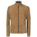 MEN BROWN SUEDE LEATHER JACKET COSPLAY