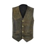 MEN DISTRESSED BIKER LEATHER VEST