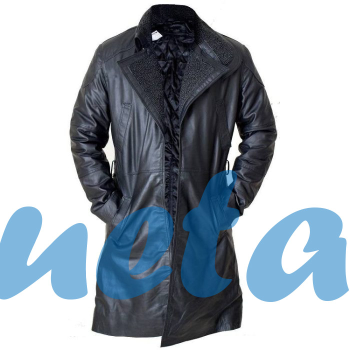 MEN’S BLACK LONG LEATHER COAT | JACKET WORLD MEN’S BLACK LONG LEATHER COAT - Image 1