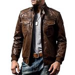MEN’S BROWN BIKER LEATHER JACKET