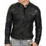 MEN’S CAFE RACER BLACK LEATHER JACKET |JACKET WORLD