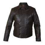 MEN’S CAFE RACER DARK BROWN LEATHER JACKET