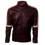 MEN’S DARK BROWN CAFE RACER LEATHER JACKET