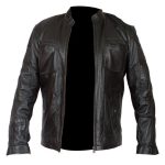 MEN’S RETRO BLACK BIKER LEATHER JACKET