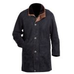 MEN’S SUED LONG LEATHER COAT