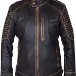 MENS BIKER HOODED HALLOWEEN SPECIAL LEATHER JACKET
