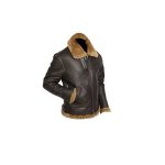 MEN'S LIGHT FUR SHEARLING BLACK LEATHER JACKET