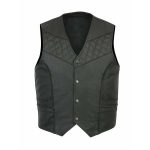 PLAIN BIKER STYLE LEATHER VEST