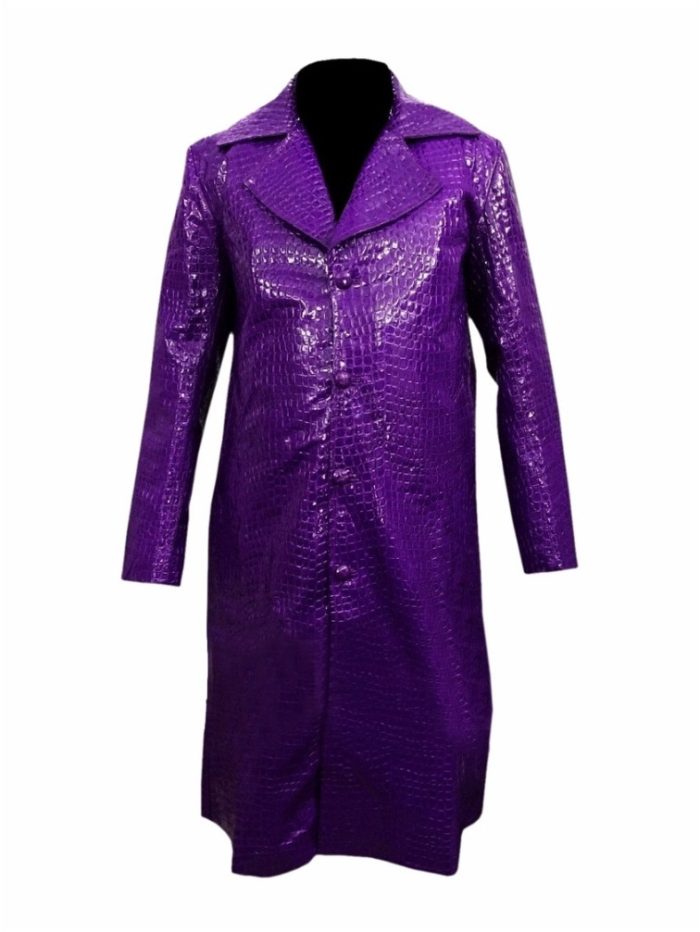 PU MENS STYLISH PURPLE SYNTHETIC CROCODILE LEATHER COAT - Image 1