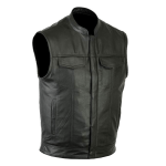 WOMEN BLACK LEATHER MOTORCYCLE VEST