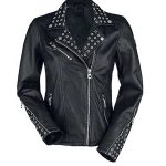 WOMEN CROSS ZIPPER BIKER LEATHER JACKET | JACKET WORLD