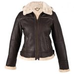 WOMEN DARK BROWN GENUINE SHEEPSKIN LEATHER JACKET