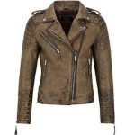 WOMEN DISTRESSED BRANDO BIKER LEATHER JACKET | JACKET WORLD