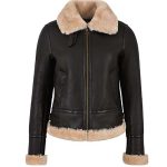 WOMEN FLYING AVIATOR REAL SHEEPSKIN LEATHER JACKET