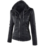 WOMEN’S SLIM FIT BOMBER HOODED LEATHER JACKET | JACKET WORLD