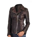 WOMEN SLIM FIT BIKER LEATHER JACKET