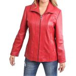 WOMEN'S RED BIKER LEATHER JACKET | JACKET WORLD