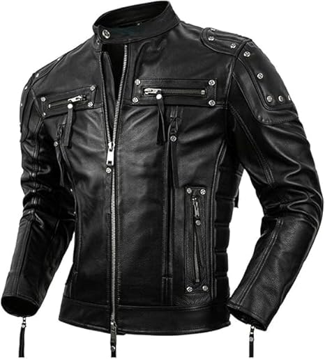 Man’s Black Genuine Leather Jacket - Premium Jacket Front