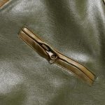 Men Genuine Green Leather Jacket Zip
