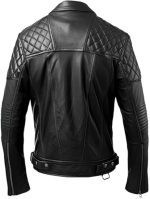 Men’s Black Genuine Leather Jacket Back