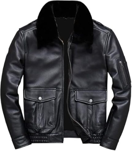 Men’s Black Genuine Leather Jacket Men - Premium Jacket Front1
