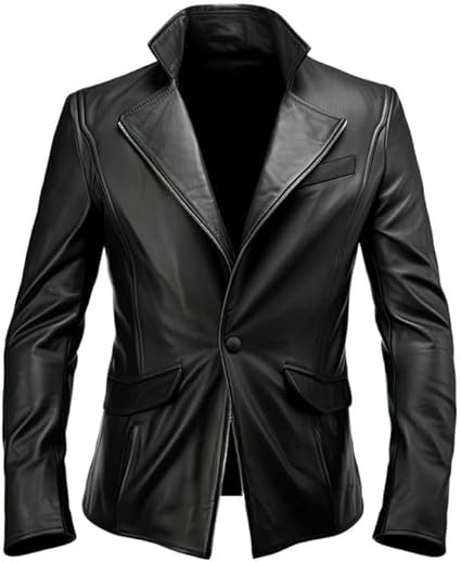 Men’s Black Genuine Leather Jacket Men - Premium Jacket Front4