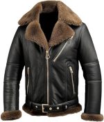 Men’s Black Genuine Leather Jacket - Premium Jacket Front