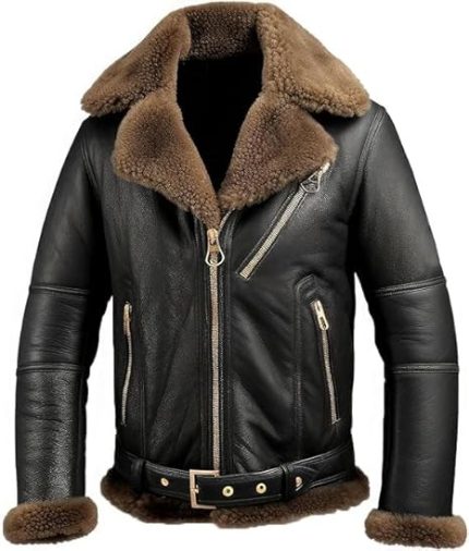 Men’s Black Genuine Leather Jacket - Premium Jacket Front