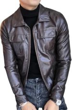 Men’s Black Genuine Leather Jacket - Premium Jacket Front1