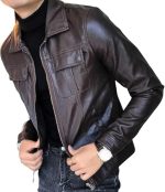 Men’s Black Genuine Leather Jacket - Premium Jacket Front1(1)