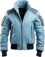 Men’s Blue Genuine Leather Jacket Men - Premium Jacket Front